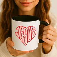 JESUS In The Shape Of A Heart Mug