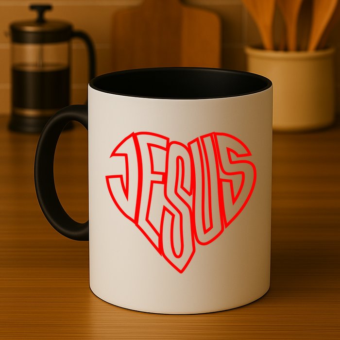 JESUS In The Shape Of A Heart Mug