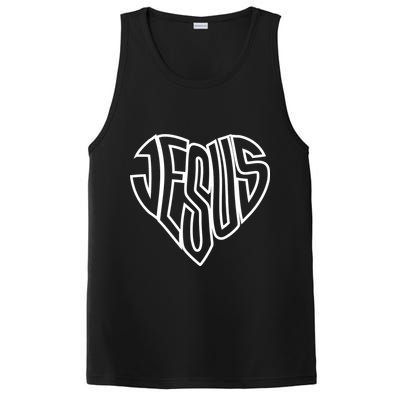 JESUS In The Shape Of A Heart PosiCharge Competitor Tank