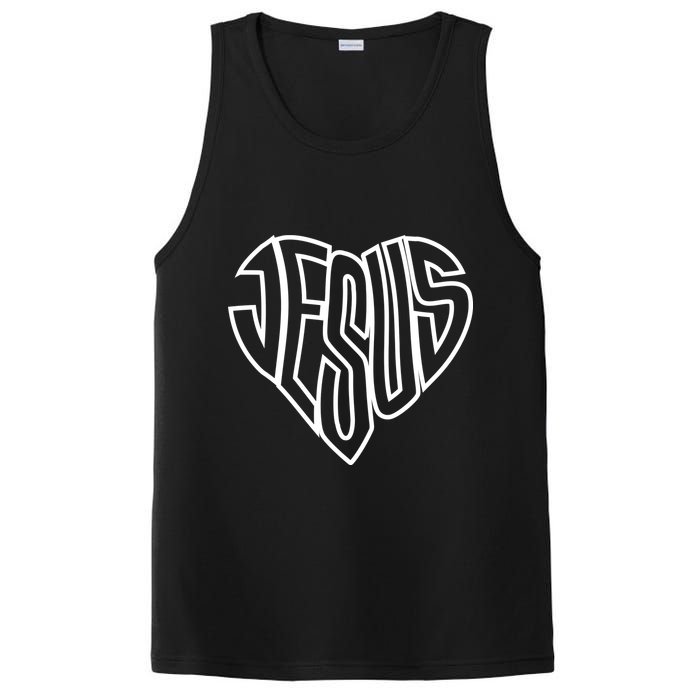 JESUS In The Shape Of A Heart PosiCharge Competitor Tank