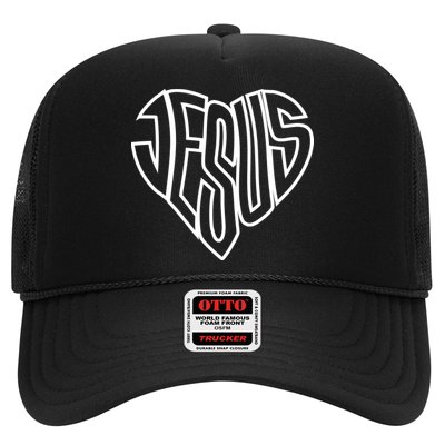 JESUS In The Shape Of A Heart Trucker Hat