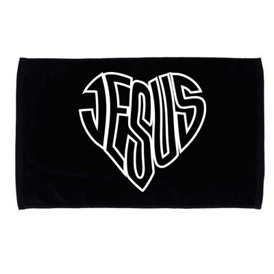 JESUS In The Shape Of A Heart Microfiber Hand Towel