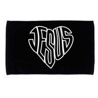 JESUS In The Shape Of A Heart Microfiber Hand Towel