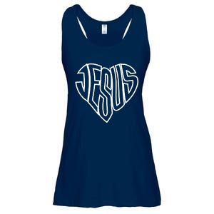 JESUS In The Shape Of A Heart Ladies Essential Flowy Tank