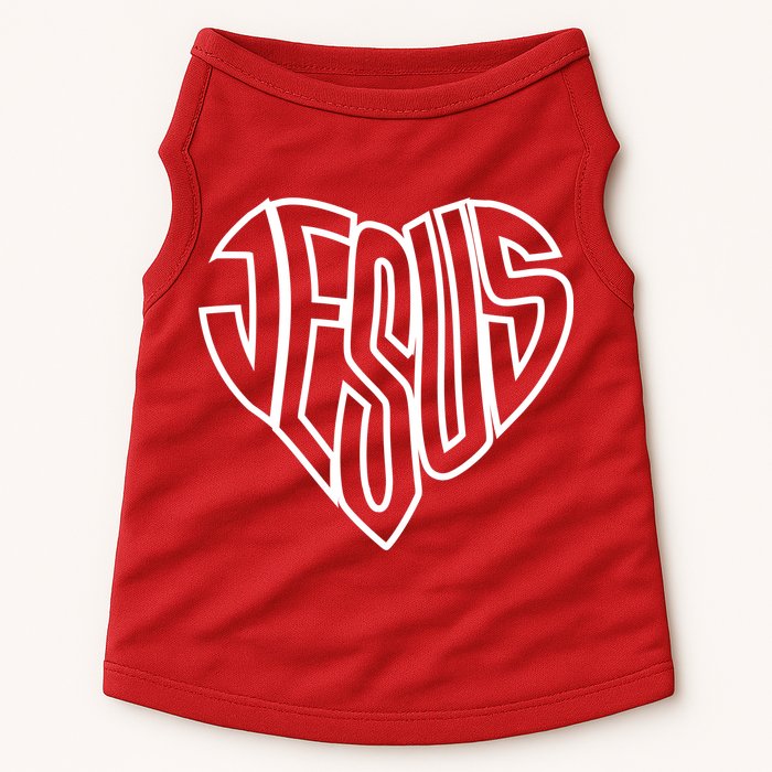 JESUS In The Shape Of A Heart Doggie Tank