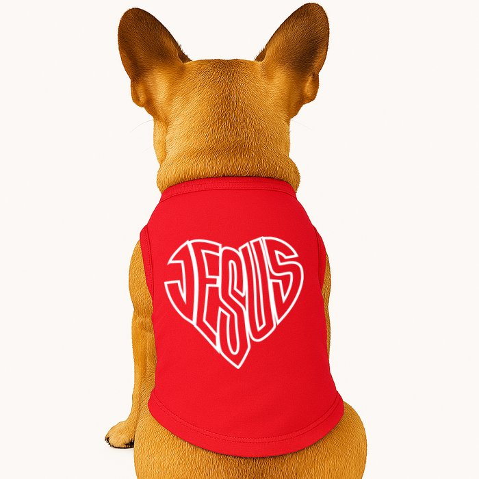 JESUS In The Shape Of A Heart Doggie Tank