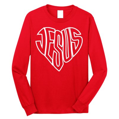 JESUS In The Shape Of A Heart Long Sleeve Shirt