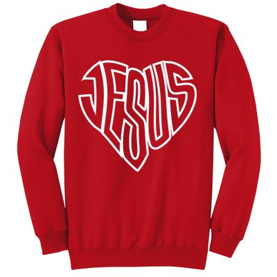 JESUS In The Shape Of A Heart Sweatshirt