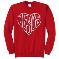 JESUS In The Shape Of A Heart Sweatshirt