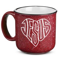 JESUS In The Shape Of A Heart 15oz Campfire Ceramic Mug