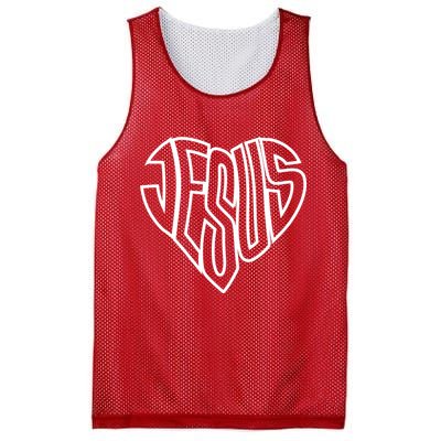 JESUS In The Shape Of A Heart Mesh Reversible Basketball Jersey Tank