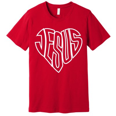 JESUS In The Shape Of A Heart Premium T-Shirt