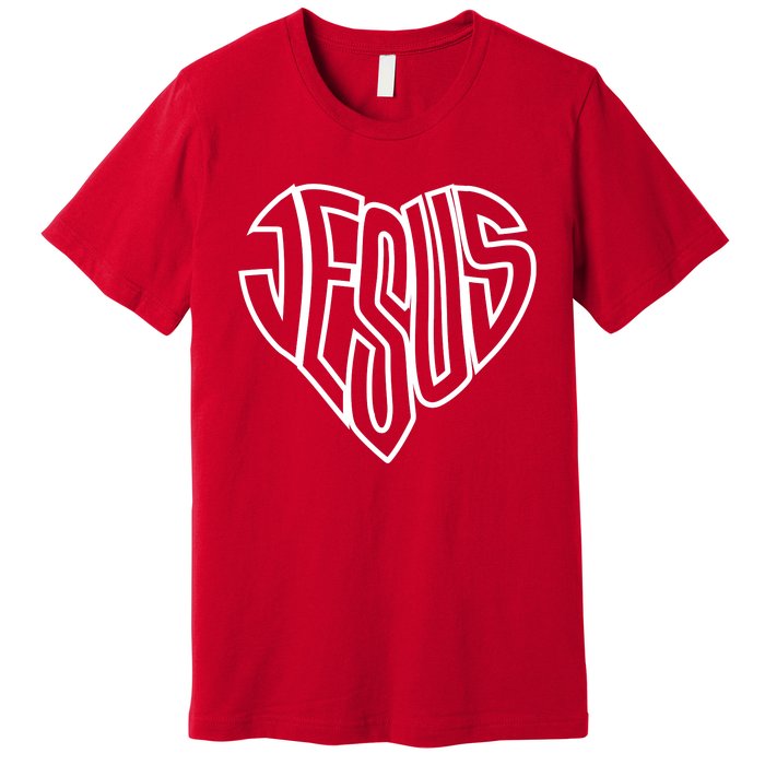 JESUS In The Shape Of A Heart Premium T-Shirt