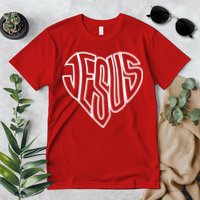 JESUS In The Shape Of A Heart Premium T-Shirt