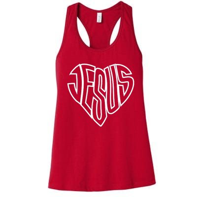 JESUS In The Shape Of A Heart Women's Racerback Tank