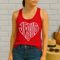 JESUS In The Shape Of A Heart Womens Tank Top