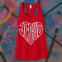 JESUS In The Shape Of A Heart Womens Tank Top