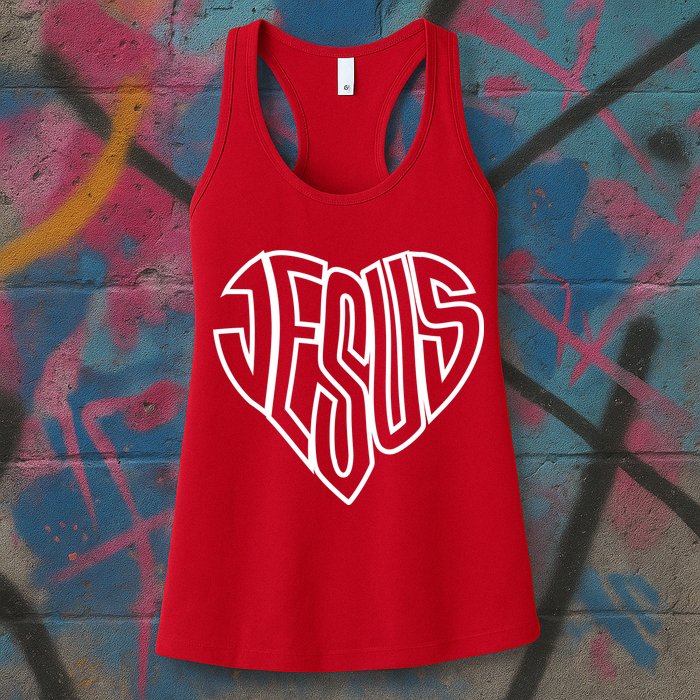 JESUS In The Shape Of A Heart Womens Tank Top