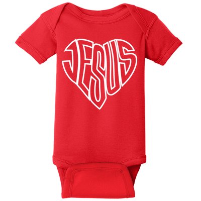 JESUS In The Shape Of A Heart Baby Bodysuit