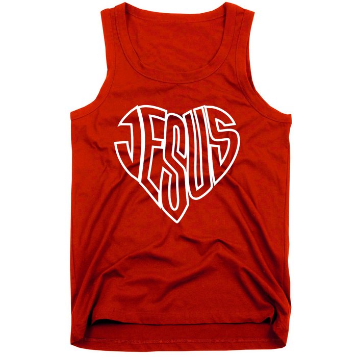 JESUS In The Shape Of A Heart Tank Top