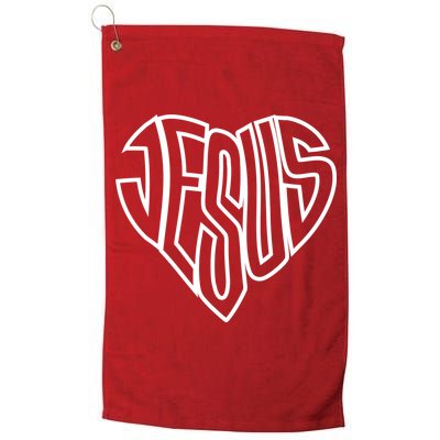 JESUS In The Shape Of A Heart Golf Towel