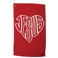 JESUS In The Shape Of A Heart Golf Towel