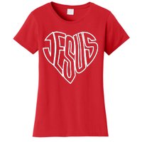 JESUS In The Shape Of A Heart Women's T-Shirt