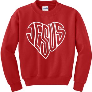 JESUS In The Shape Of A Heart Kids Sweatshirt