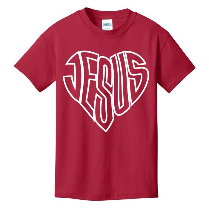 JESUS In The Shape Of A Heart Kids T-Shirt