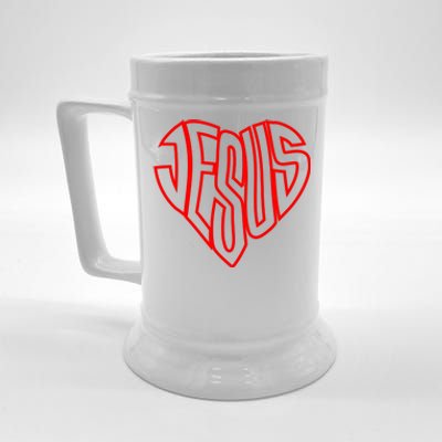 JESUS In The Shape Of A Heart Beer Stein