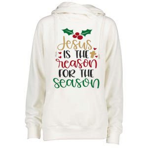 Jesus Is The Reason For The Season Christmas Womens Funnel Neck Pullover Hood