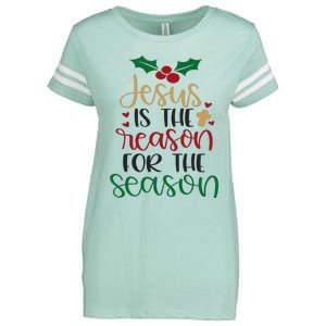 Jesus Is The Reason For The Season Christmas Enza Ladies Jersey Football T-Shirt