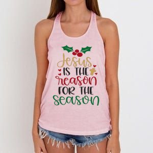 Jesus Is The Reason For The Season Christmas Women's Knotted Racerback Tank