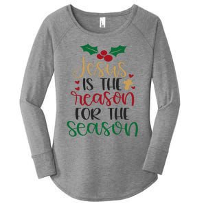 Jesus Is The Reason For The Season Christmas Women's Perfect Tri Tunic Long Sleeve Shirt