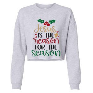 Jesus Is The Reason For The Season Christmas Cropped Pullover Crew