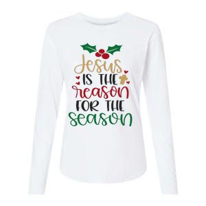 Jesus Is The Reason For The Season Christmas Womens Cotton Relaxed Long Sleeve T-Shirt