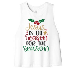 Jesus Is The Reason For The Season Christmas Women's Racerback Cropped Tank