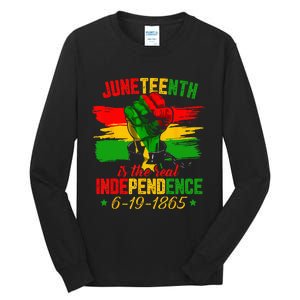 Juneteenth Is The Real Independence Day 1865 Freedom Pride Tall Long Sleeve T-Shirt