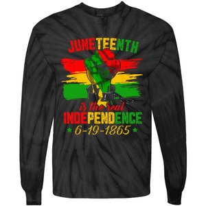 Juneteenth Is The Real Independence Day 1865 Freedom Pride Tie-Dye Long Sleeve Shirt