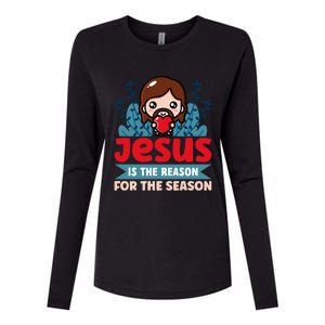 Jesus Is The Reason For The Season Jesus And Christmas Womens Cotton Relaxed Long Sleeve T-Shirt