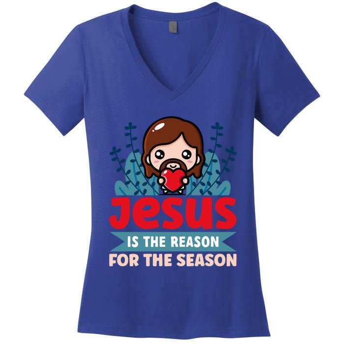 Jesus Is The Reason For The Season Jesus And Christmas Women's V-Neck T-Shirt