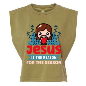 Jesus Is The Reason For The Season Jesus And Christmas Garment-Dyed Women's Muscle Tee