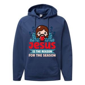 Jesus Is The Reason For The Season Jesus And Christmas Performance Fleece Hoodie