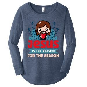 Jesus Is The Reason For The Season Jesus And Christmas Women's Perfect Tri Tunic Long Sleeve Shirt