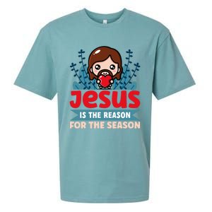 Jesus Is The Reason For The Season Jesus And Christmas Sueded Cloud Jersey T-Shirt