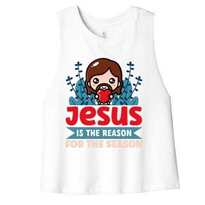 Jesus Is The Reason For The Season Jesus And Christmas Women's Racerback Cropped Tank