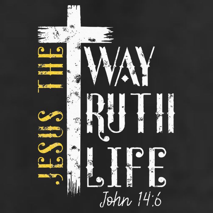 Jesus is the way truth and life John 146 7 Panel Mesh Trucker Snapback Hat