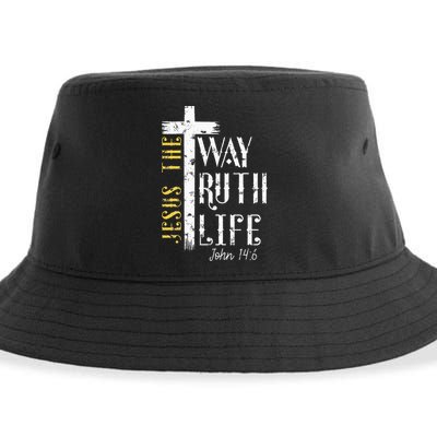 Jesus is the way truth and life John 146 Sustainable Bucket Hat