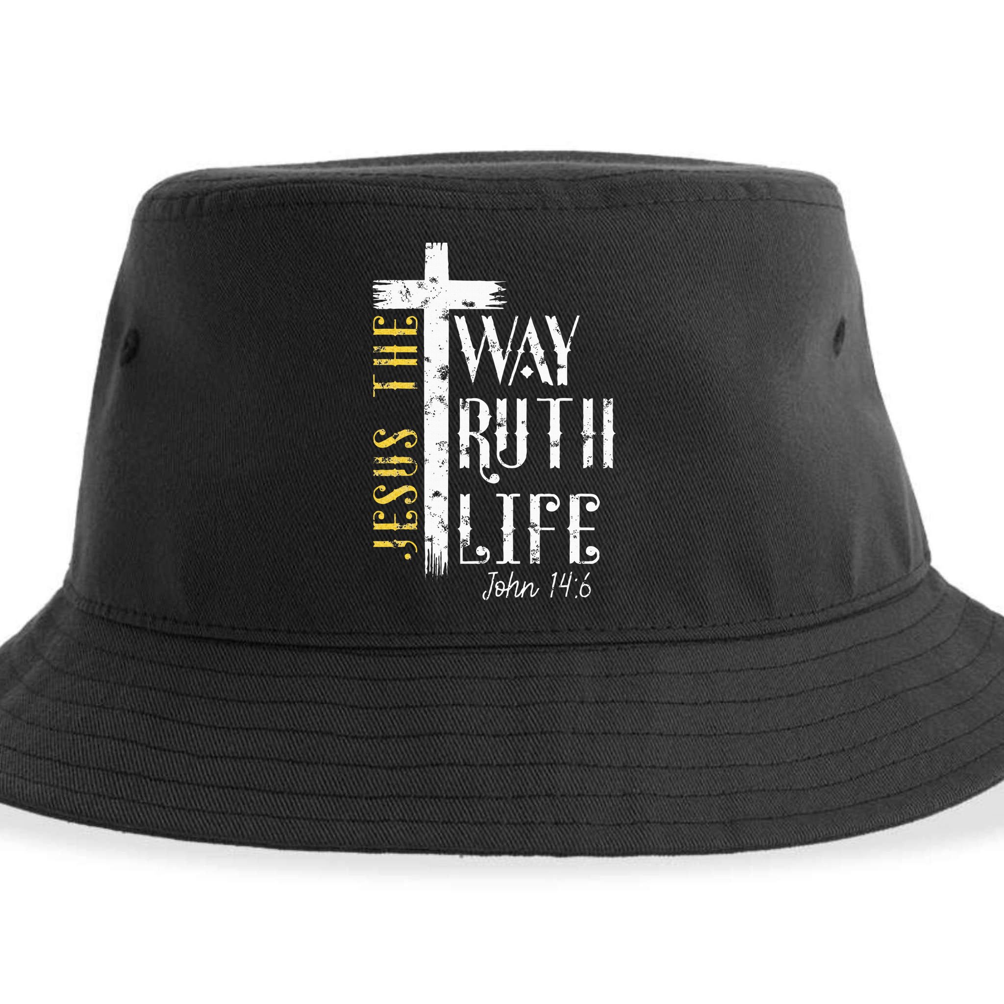 Jesus is the way truth and life John 146 Sustainable Bucket Hat