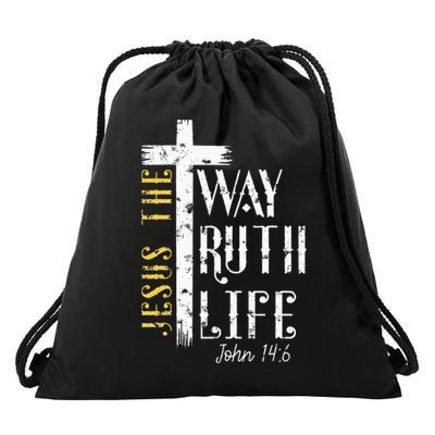 Jesus is the way truth and life John 146 Drawstring Bag